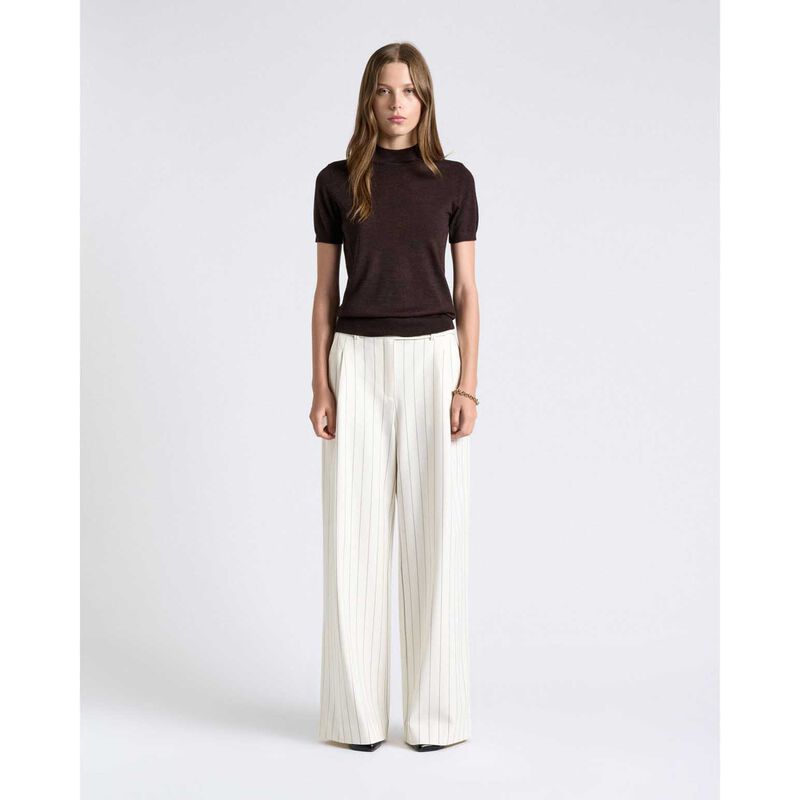 Cue Merino Short Sleeve Mock Neck Knit image number 3